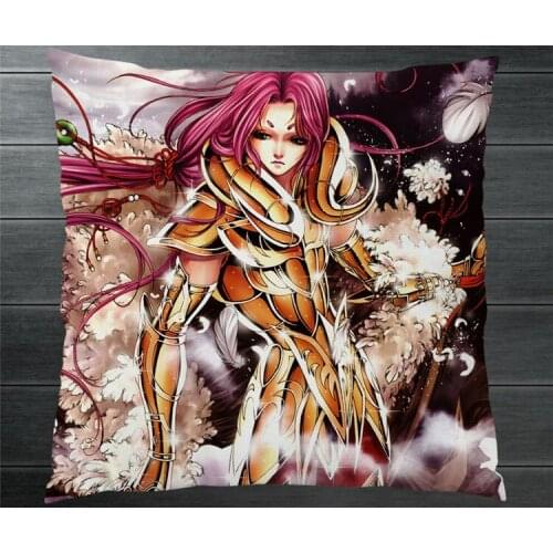 Saint Seiya Omega Golden Zodiac Aries Mu Fanart 40*40cm Two Side Pillowcase Pillow Case Cover Cosplay Gift BED/SOFA/CAR Decor P5