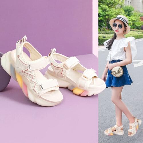 Girls Sandals 2021 New Summer Girls Sports Sandals Big Kids Sandals Girls Beach Sandals Soft Sole Girls Shoes