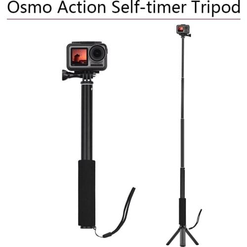 Tripod Selfie Stick Extend Pole Aluminum Alloy Extension Rod for DJI Osmo Action Sports Camera Stabilizers Accessories