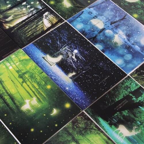 Luminous Postcard Dream Forest Greeting Card Succulents Wandering Planet Tourism Cute Message Boxed Blessing 30pcs/Pack