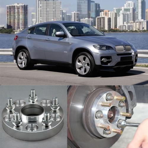 Teeze 4pcs New Billet 5 Lug 14*1.5 Studs Wheel Spacers Adapters For BMW X6 2008-2013