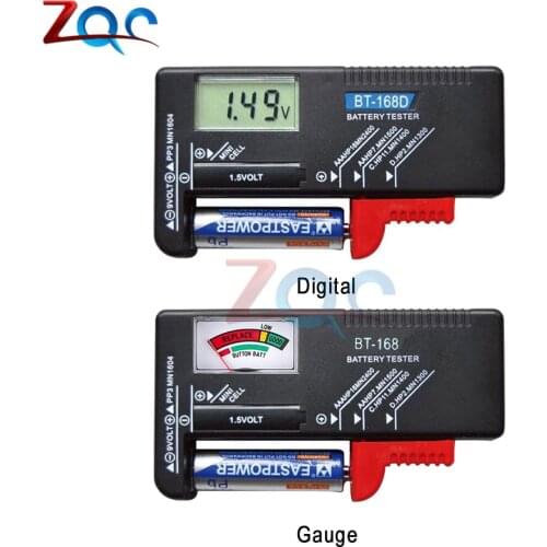 Universal Battery Tester BT-168D Digital / BT-168 Gauge Battery Voltage Detector for 1.5V AA / AAA / C / D / Button Cell 9V PP3