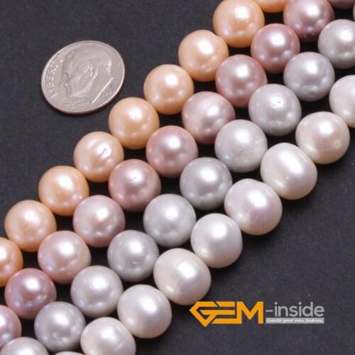 Pearl: 10-11mm Round Genuine Freshwater Pearl Beads DIY Loose Beads For Jewelry Making Beads Strand 15 Inches Wholesale