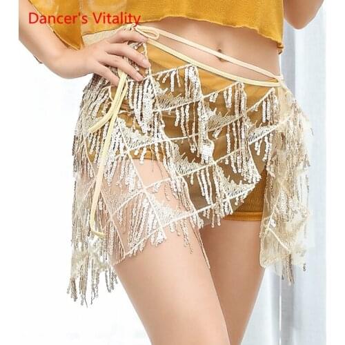 New Women Belly Dance Sexy Short Belt Tassel Triangle Towel Waist Towel Girdle Dance Competition Accessories