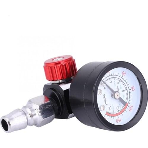 1/4 Inch Pneumatic Air Spray Gun Sprayer Pressure Regulator With Pressure Gauge