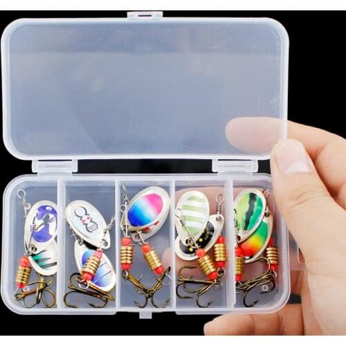 10Pieces Metal Multicolor Sequins Baits Artificial Lures &Organizer Box