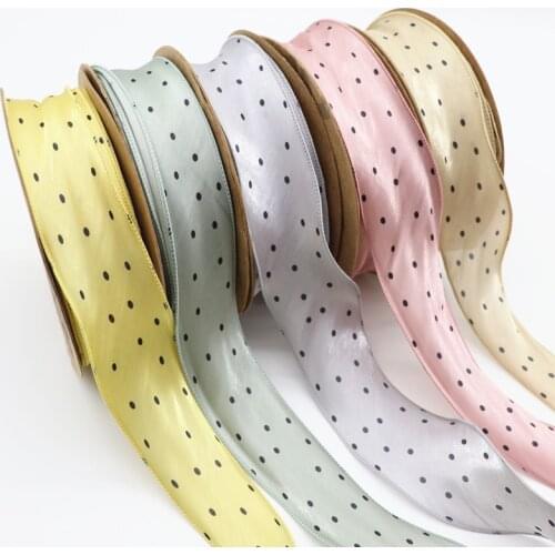 5 Yards 2'' 50MM Dot Organza Ribbons For Bow-Knot Hair Bows DIY Handmade Materials M20062804