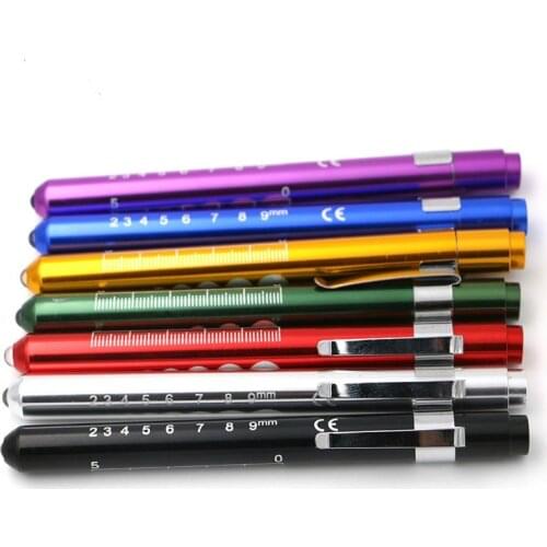 7Pcs/Set LED Flashlight Medical Pen Light Mini Inspection Lamp Powered by AAA Batteries Emergency Torch Light Flashlight