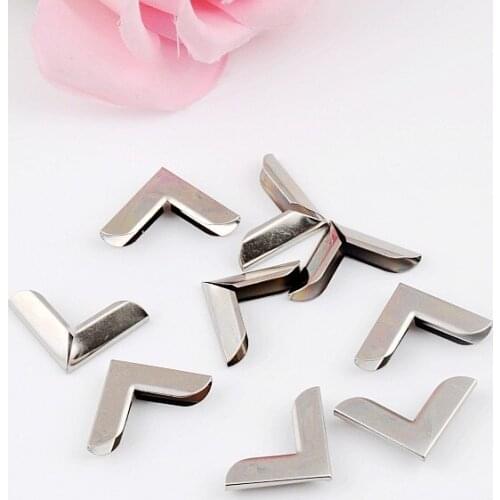 Free Shipping-100PCs Silver Tone Book Scrapbooking Albums Menus Folders Corner Protectors (Fits 4mm thick) 19X19mm J1707
