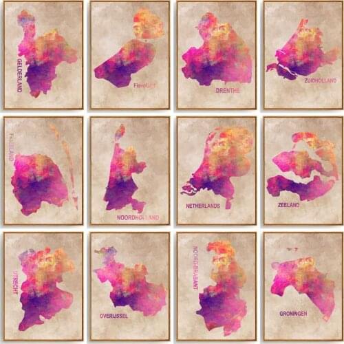 Netherlands Zuidland Zeeland NordHolland Map Diamond Painting Cross Stitch Country State Province Diamond Embroidery Decor