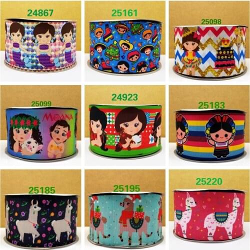 Free shipping 10 yards cartoon printed grosgrain ribbon 24867