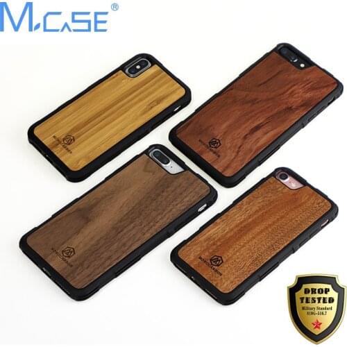 For iPhone 7 8 X Case Cover Bamboo Wooden For iPhone 7 Plus 8 Plus Phone Case with Comfortable Soft TPU Wood Case