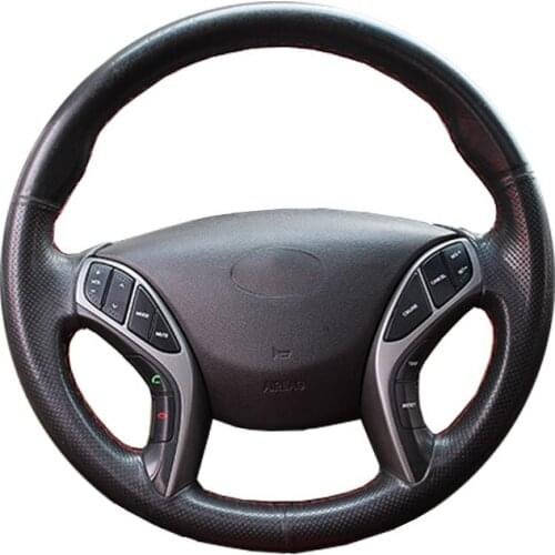 DIY Genuine Leather Car Steering Wheel Cover For Hyundai Elantra 3 Sport Avante i30 (Tourer) Avante i30 Protect Steering-wheel
