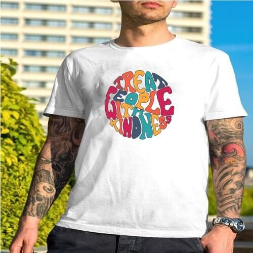 Treat People With Kindness Graphic Tee Kawaii Cute Color Letter Casual Funny Unisex Women T-Shirt Harajuku Hipster Short Sleeves