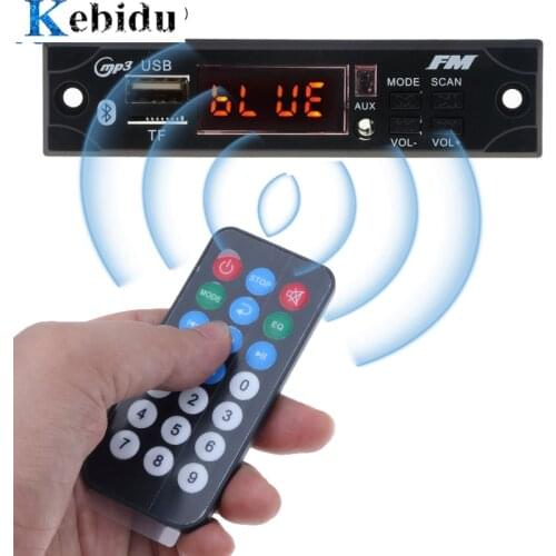 Kebidu 5V 12V Wireless Bluetooth MP3 WMA Decoder Board Car Audio USB TF FM Radio Module with Remote Control For Car accessories