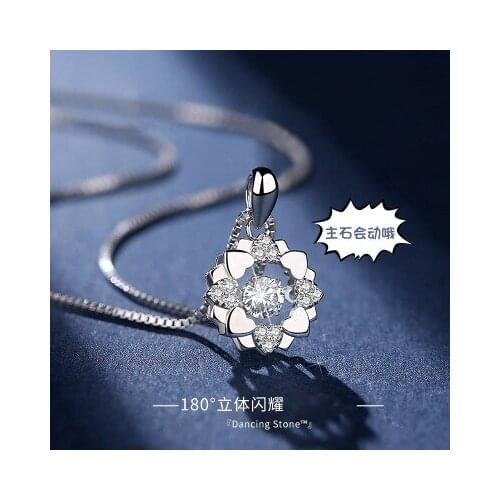 Best selling silver plated necklace simple ladies clavicle chain heart-shaped smart pendant holiday gift jewelry