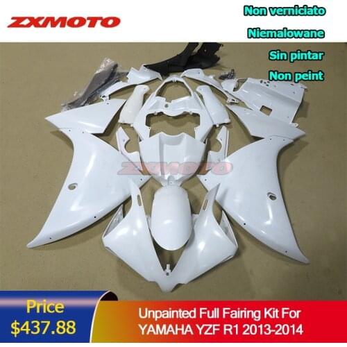 ZXMOTO Unpainted Panel Plastic Bodywork Full Fairing Kit Set Fit For YAMAHA YZF R1 2013-2014 13 Motorcycle Accessories ZXMT