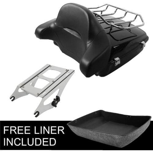 Motorcycle Chopped Pack Trunk Backrest Two Up Rack For Harley Tour Pak Touring Street Glide Road King Road Glide 2014-2020