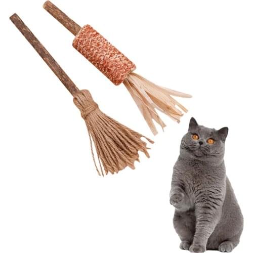 Natural Polygonum Cat Molar Stick Pet Teeth Cleaning and Chewing Corn on The Cob Kitten Twine Wooden Stick Snack Cleaning Tool
