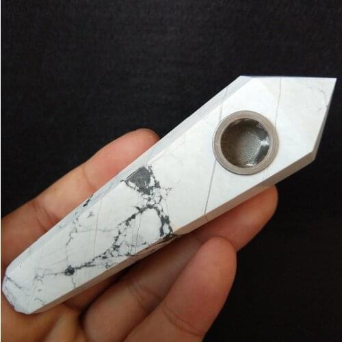 Natural quartz white Turquoise wand point crystal smoking pipes for wedding gift wand to treat
