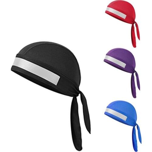 Men Headband Summer Pirate Cap Outdoor Sports Cycling Headscarf Climbing Fishing Reflective Sun-proof Stripe Women Bandana