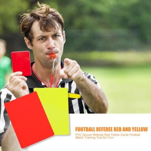 PVC Red Card Skillful Manufacture Soccer Referee Tool Red Yellow Cards for Football Match Training 3.2x4.3 inch