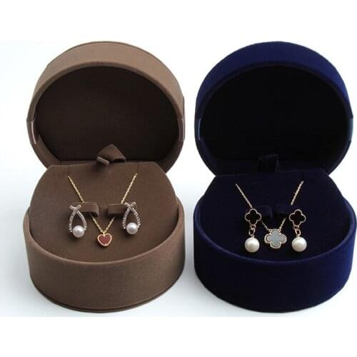 HOSENG Luxury Ring Earring Box For Wedding Anniversary Gift Jewelry Package Ribbon Flannel Exquisite Packaging Case HS_911