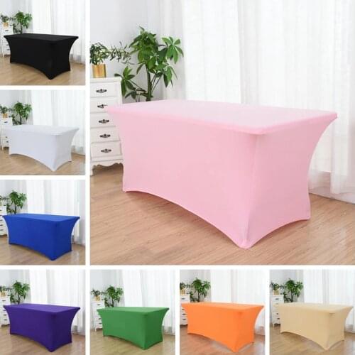 19 Colours Wedding Spandex Table Cloth Cover Linen Lycra Rectangle Hotel Banquet Party Meeting Room Decoration