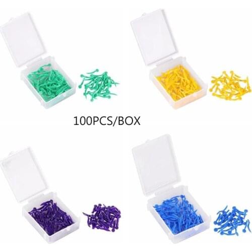 100pcs/box Dental Disposable Plastic Wedge with Hole Medical Plastic Arc Concave Design Dental Lab Intrument Dental Supplies