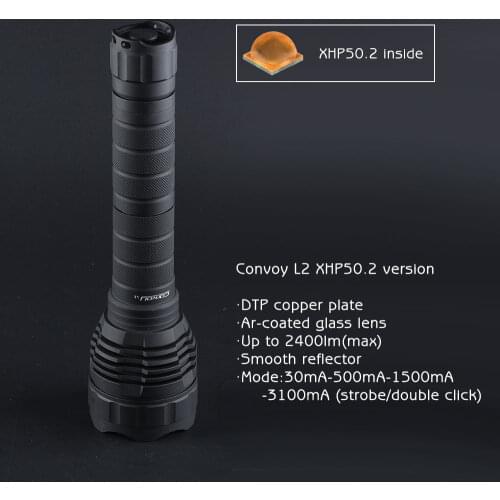 Super Powerful LED Flashlight Convoy L2 with Cree XHP50.2 Linterna 26650 Torch Flash Light Hunting Camping Lantern Work Light