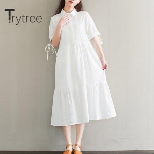Белые летние платья Trytree China At AliExpress