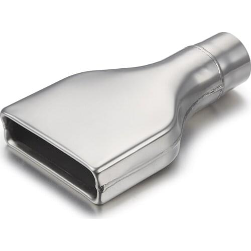 Exhaust Tip 2.25” Inlet 1.8”x6” Outlet 10” Long Universal Car Truck Stainless Steel Weld-On Rolled Rectangle Tailpipe tips