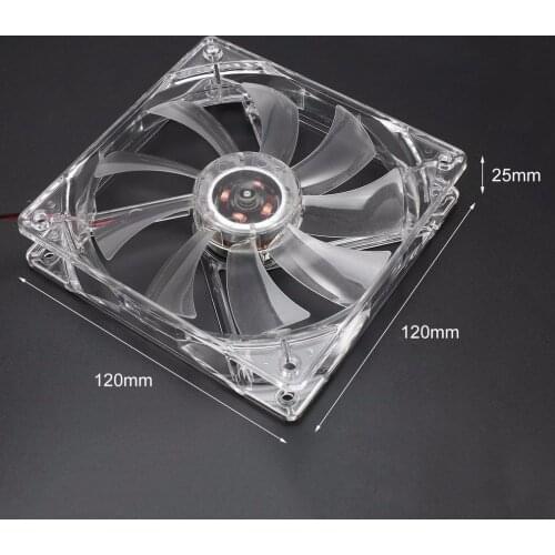 5 Color Light PC Computer Fan Quad 4 LED Light 120mm PC Computer Case Cooling Fan Mod Quiet Molex Connector CPU Cooler Fan