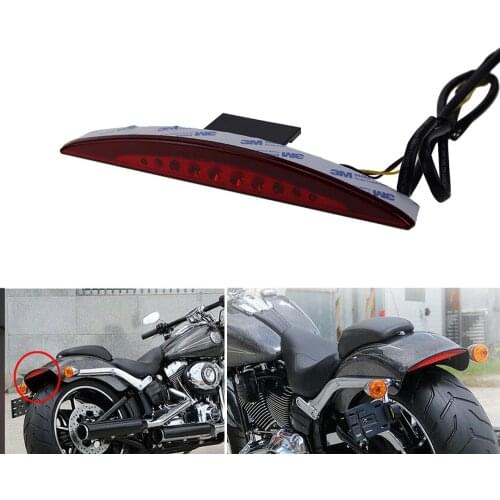 Smoked/Red Lens Rear Fender Tip Brake Tail Light LED Running Lamp For Harley Breakout FXSB 2013-2017 2016 2015 2014 Motorcycle