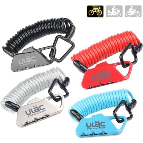 60g General Mini Bike Lock 1200mm Fold Backpack Cycling Helmet Zinc Bicycle Cable Lock 3 Digit Anti-theft Bike Bicycle Lock