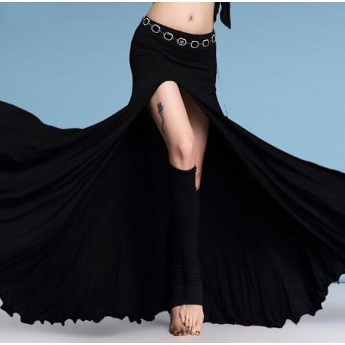 High Slit Modal Belly Dance Skirt Long Bellydance Practice Skirts For Woman XL Belly Dancer Beginner Clothes