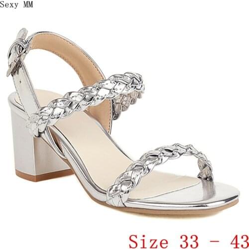Women High Heel Sandals Ankle Strap Shoes Woman High Heels Gladiator Sandals Pumps Small Plus Size 33 - 40 41 42 43