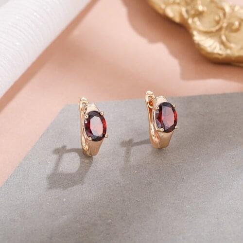 MAIKALE High Quality Stud Earrings For Women Copper 585 Rose Gold Cubic Zirconia Earrings Jewelry Fall Earrings 2021 Winter