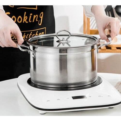 1pcs Stainless Steel Double Bottom Pot Soup Pot Nonmagnetic Cooking Pot Multi-purpose Cookware Non-stick Pan