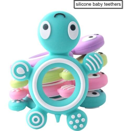 1PC Silicone Baby Teethers Turtle Food Grade Tortoise Silicone Tiny Rod Nurse Gift DIY Pacifier Chain Tools Childrens Goods