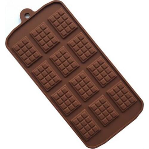 12 Cavity Silicone Mold Mini Rectangle Waffle Mould Resuable Chocolate Break-Apart Tool Baking Tools