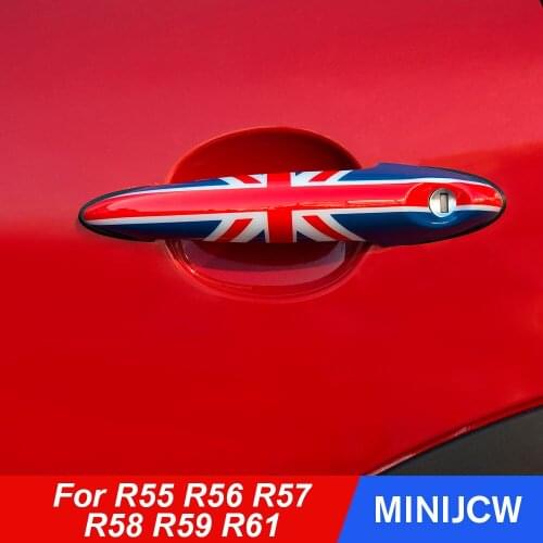 2Pcs Car Styling Door Handle Cover Knob Case Shell Housing Sticker For Mini Cooper One S R55 R56 R57 R56 R59 R61 Car Accessories