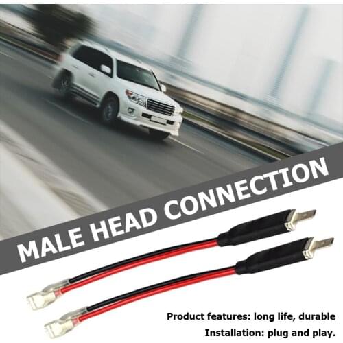 2x H1 12V-24V 12CM LED Headlight Wiring Harness Male Plug Single Diode Converter Cables waterproof Plug and play