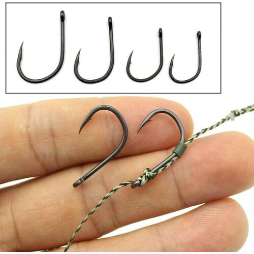25pcs Carp Fishing Hooks Wide Gape Barbed PTFE Coated Carp Hooks For Carp Needle Sharp Fish hook Carp Fishing Accessories