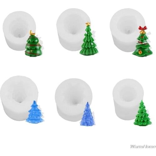 3D Christmas Tree Candle Mold Silicone Clay Soap Mould DIY Chocolate Fondant Cake Decoration F17 21 Dropshipping