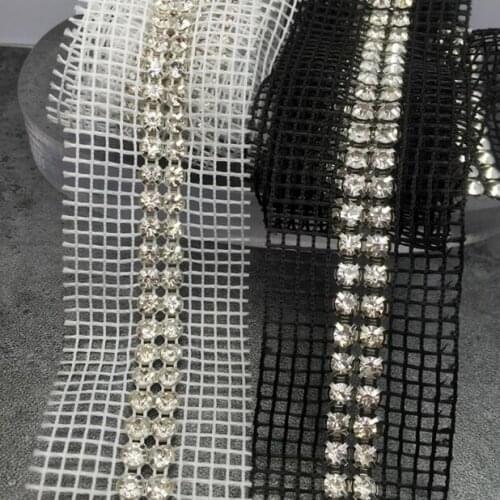 5yards 38mm White/ Black Mesh Diamond Embroidered Braide Lace Ribbon Fabric Handmade DIY Wedding Dress Lace Trim Sewing Material