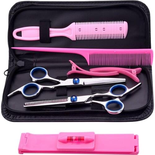 7pcs/set Profissional Hairdressing Scissors Hair Cutting Scissors Kit Barber Shears Hair Styling Tool Salon 6.0inch With Bag