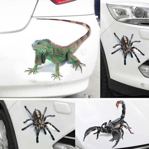 Car sticker 3D spider lizard scorpion car bumper sticker Cute and cool 3D animal design for car stickers