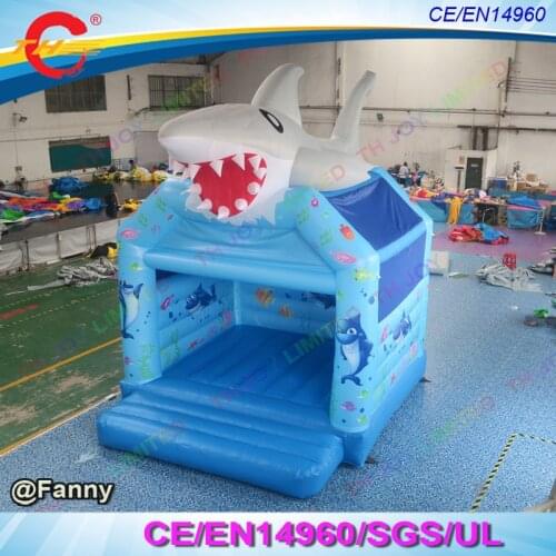 Free air shipping to door 4x4m inflatable shark bouncer, inflatable bounce house bouncy castle