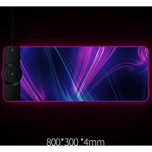 Wireless Charging Mouse Pad 10W Large RGB Gaming Mouse Mat with Anti-Slip Rubber Base 800 X 300 X 4 mm